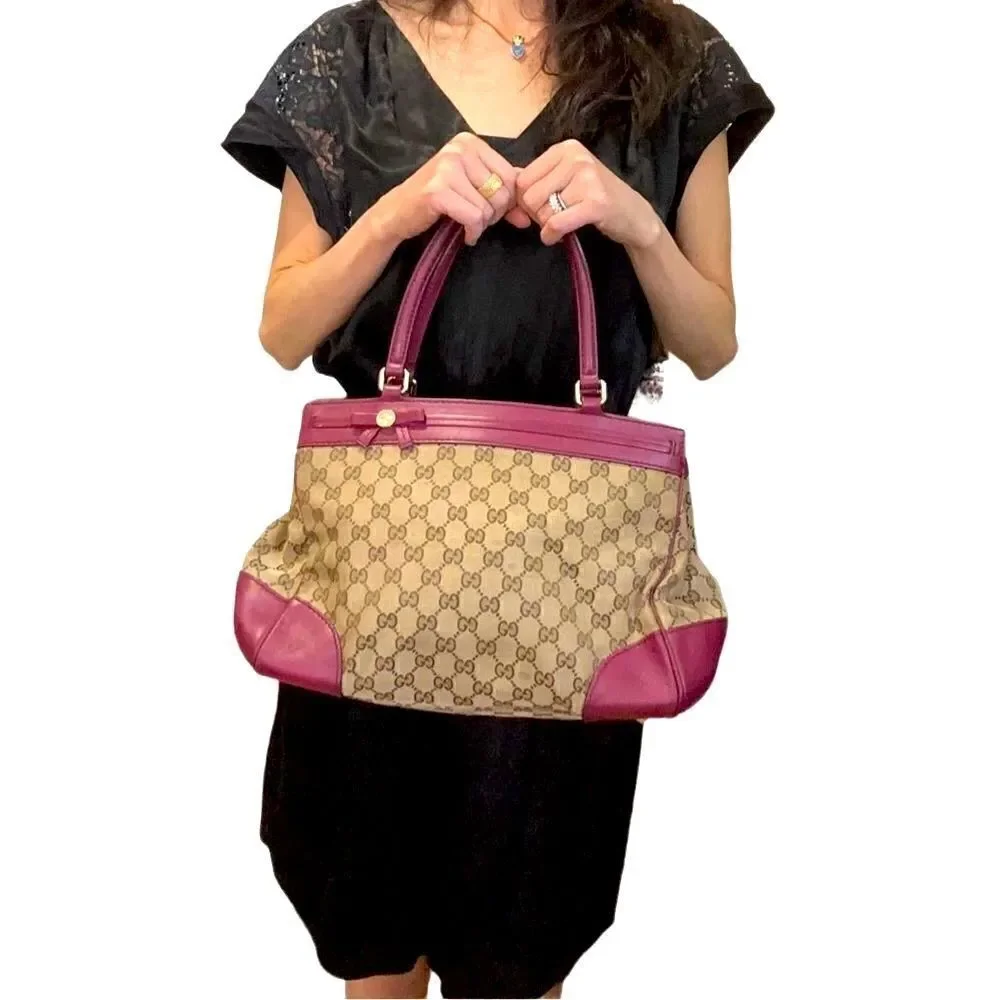 Gucci Mayfair burgundy leather Gg tote